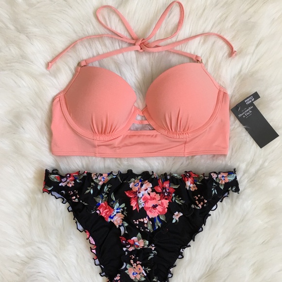 Abercrombie & Fitch Other - Ruffle Cheeky Push Up Plunge Bikini